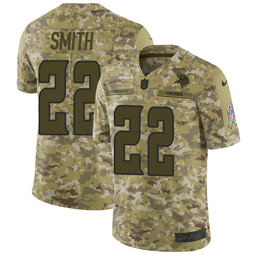 Nike Vikings #22 Harrison Smith Camo Men's Stitched NFL Limited 2018 Salute To Service Jersey Nike Vikings #22 Harrison Smith Camo Men's Stitched NFL Limited 2018 Salute To Service Jersey