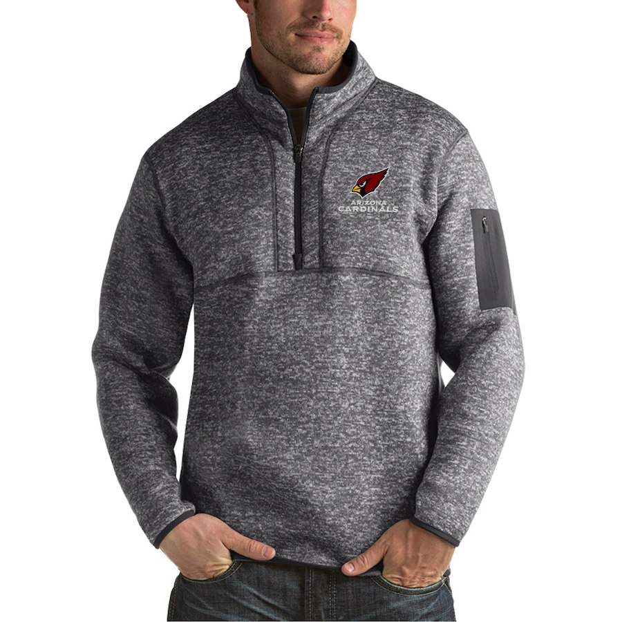 Arizona Cardinals Antigua Fortune Sweater Knit Microfleece Quarter-Zip Pullover Jacket Charcoal Arizona Cardinals Antigua Fortune Sweater Knit Microfleece Quarter-Zip Pullover Jacket Charcoal