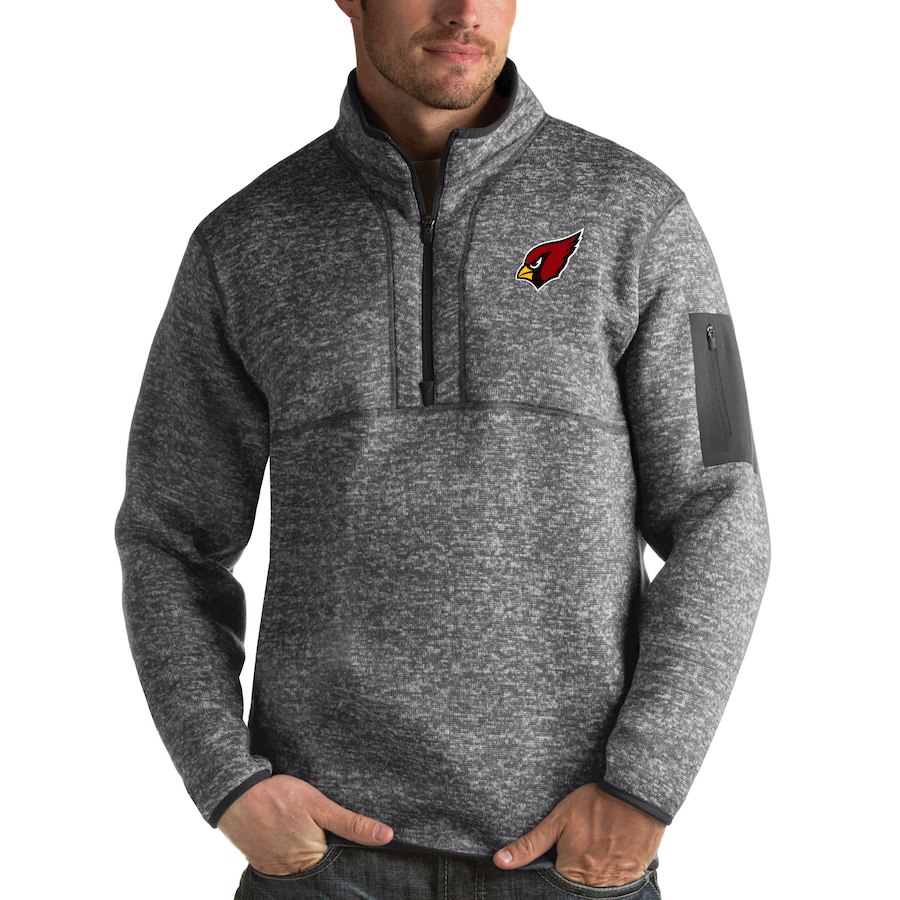 Arizona Cardinals Antigua Fortune Quarter-Zip Pullover Jacket Charcoal Arizona Cardinals Antigua Fortune Quarter-Zip Pullover Jacket Charcoal