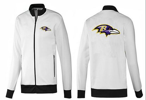 NFL Baltimore Ravens Team Logo Jacket White_1 NFL Baltimore Ravens Team Logo Jacket White_1