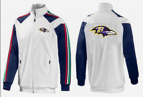 NFL Baltimore Ravens Team Logo Jacket White_2 NFL Baltimore Ravens Team Logo Jacket White_2