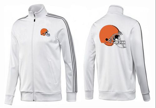NFL Cleveland Browns Team Logo Jacket White_2 NFL Cleveland Browns Team Logo Jacket White_2