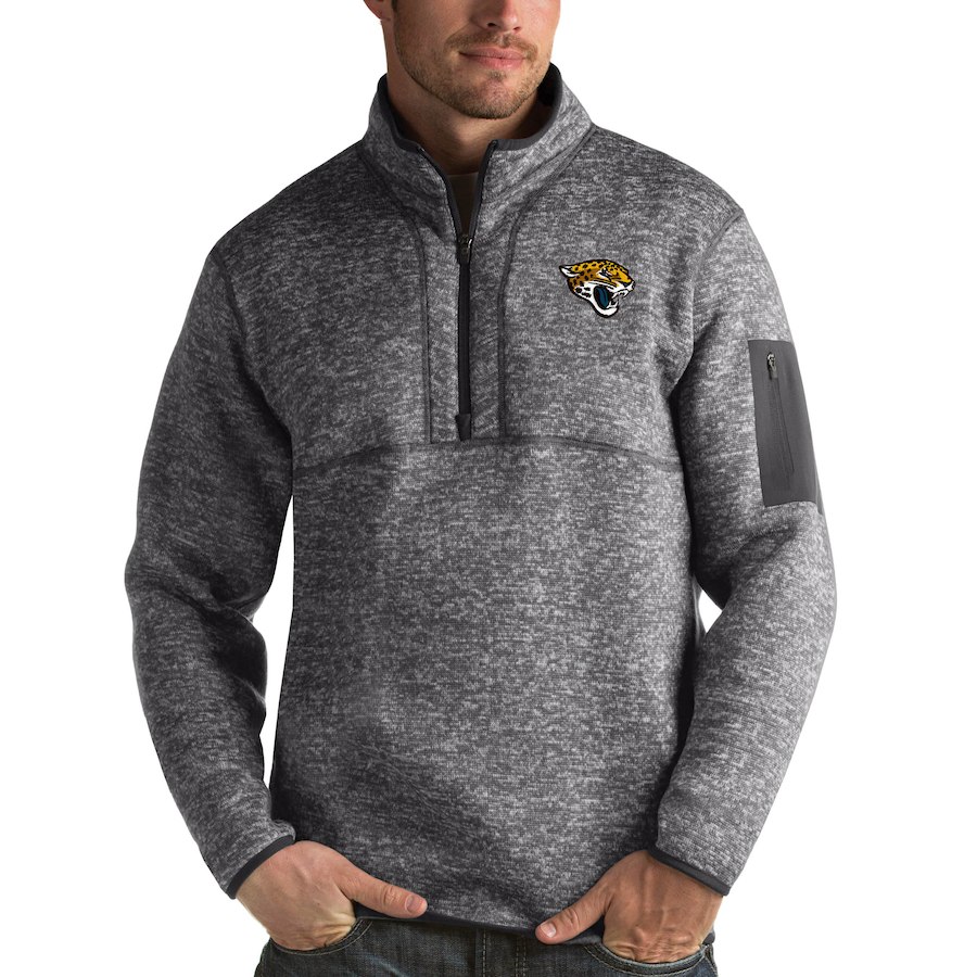Jacksonville Jaguars Antigua Fortune Quarter-Zip Pullover Jacket Charcoal Jacksonville Jaguars Antigua Fortune Quarter-Zip Pullover Jacket Charcoal