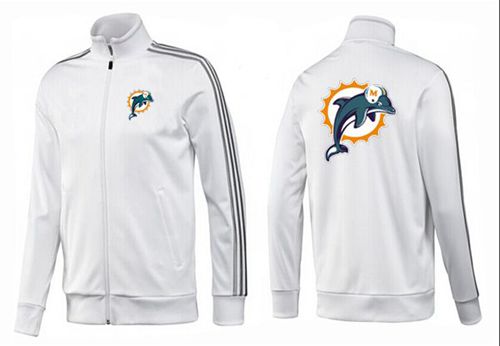 NFL Miami Dolphins Team Logo Jacket White_3 NFL Miami Dolphins Team Logo Jacket White_3