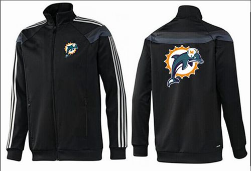NFL Miami Dolphins Team Logo Jacket Black_2 NFL Miami Dolphins Team Logo Jacket Black_2