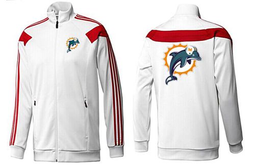 NFL Miami Dolphins Team Logo Jacket White_2 NFL Miami Dolphins Team Logo Jacket White_2
