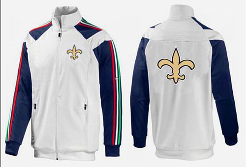 NFL New Orleans Saints Team Logo Jacket White_2 NFL New Orleans Saints Team Logo Jacket White_2
