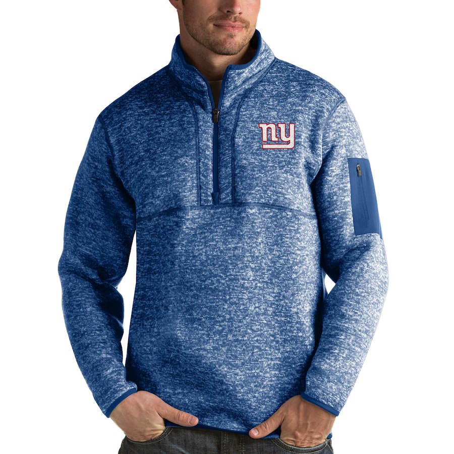 New York Giants Antigua Fortune Quarter-Zip Pullover Jacket Royal New York Giants Antigua Fortune Quarter-Zip Pullover Jacket Royal