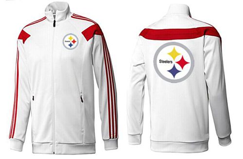 NFL Pittsburgh Steelers Team Logo Jacket White_2 NFL Pittsburgh Steelers Team Logo Jacket White_2