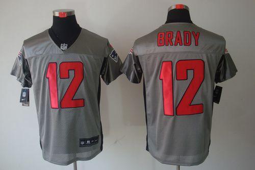 Nike Patriots #12 Tom Brady Grey Shadow Men's Stitched NFL Elite Jersey Nike Patriots #12 Tom Brady Grey Shadow Men's Stitched NFL Elite Jersey