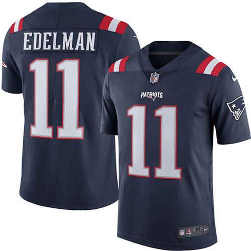 Nike Patriots #11 Julian Edelman Navy Blue Men's Stitched NFL Limited Rush Jersey Nike Patriots #11 Julian Edelman Navy Blue Men's Stitched NFL Limited Rush Jersey