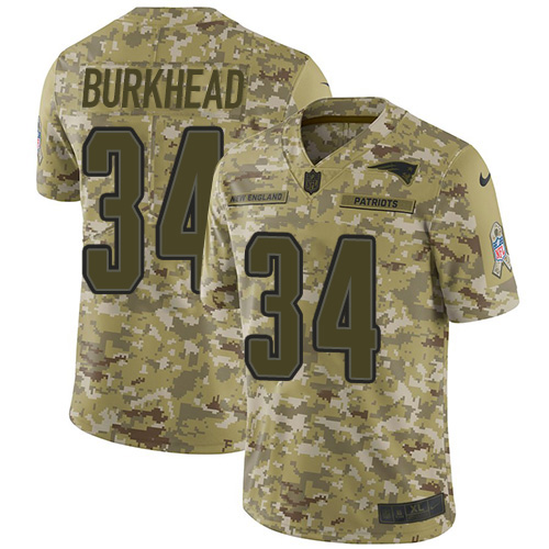 Nike Patriots #34 Rex Burkhead Camo Men's Stitched NFL Limited 2018 Salute To Service Jersey Nike Patriots #34 Rex Burkhead Camo Men's Stitched NFL Limited 2018 Salute To Service Jersey