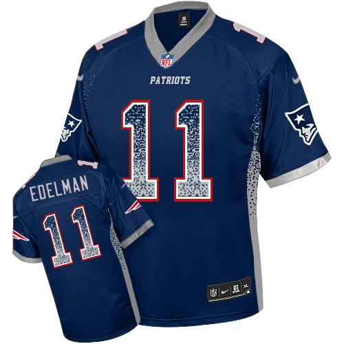Nike Patriots #11 Julian Edelman Navy Blue Team Color Men's Stitched NFL Elite Drift Fashion Jersey Nike Patriots #11 Julian Edelman Navy Blue Team Color Men's Stitched NFL Elite Drift Fashion Jersey