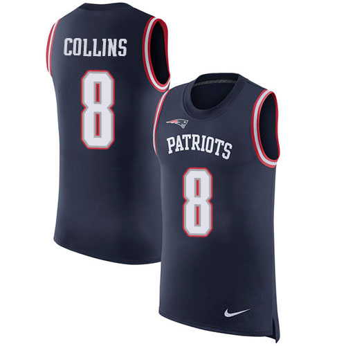 Nike Patriots #8 Jamie Collins Sr Navy Blue Team Color Men's Stitched NFL Limited Rush Tank Top Jersey