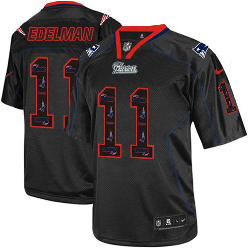 Nike Patriots #11 Julian Edelman New Lights Out Black Men's Stitched NFL Elite Jersey Nike Patriots #11 Julian Edelman New Lights Out Black Men's Stitched NFL Elite Jersey