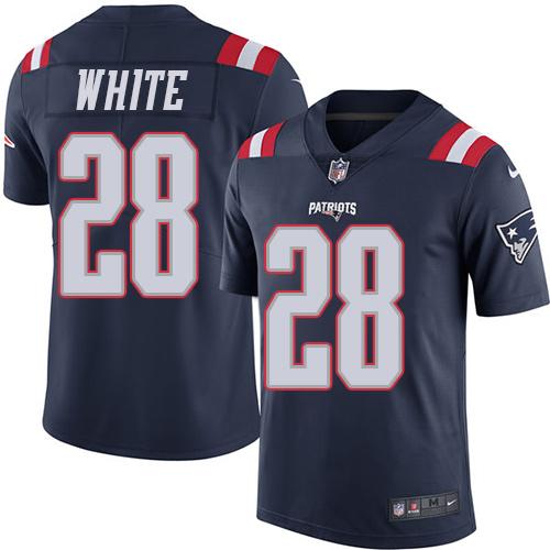 Nike Patriots #28 James White Navy Blue Men's Stitched NFL Limited Rush Jersey Nike Patriots #28 James White Navy Blue Men's Stitched NFL Limited Rush Jersey