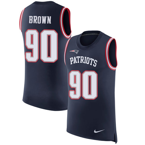 Nike Patriots #90 Malcom Brown Navy Blue Team Color Men's Stitched NFL Limited Rush Tank Top Jersey Nike Patriots #90 Malcom Brown Navy Blue Team Color Men's Stitched NFL Limited Rush Tank Top Jersey