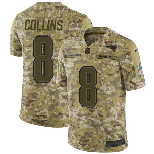 Nike Patriots #8 Jamie Collins Sr Camo Men's Stitched NFL Limited 2018 Salute To Service Jersey Nike Patriots #8 Jamie Collins Sr Camo Men's Stitched NFL Limited 2018 Salute To Service Jersey