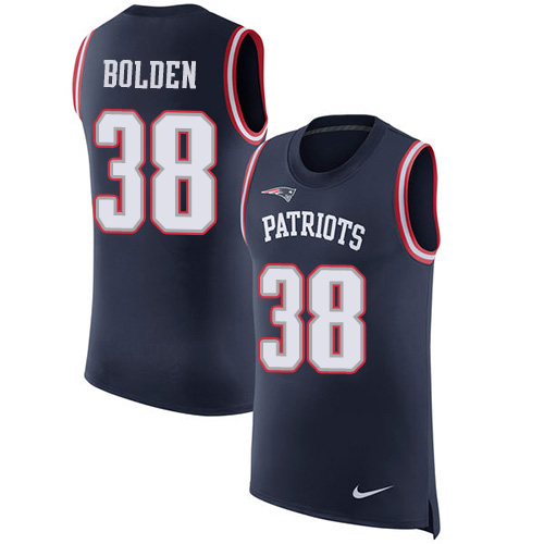 Nike Patriots #38 Brandon Bolden Navy Blue Team Color Men's Stitched NFL Limited Rush Tank Top Jersey Nike Patriots #38 Brandon Bolden Navy Blue Team Color Men's Stitched NFL Limited Rush Tank Top Jersey