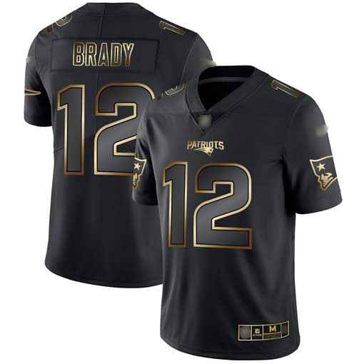 Nike Patriots #12 Tom Brady Black/Gold Men's Stitched NFL Vapor Untouchable Limited Jersey Nike Patriots #12 Tom Brady Black/Gold Men's Stitched NFL Vapor Untouchable Limited Jersey