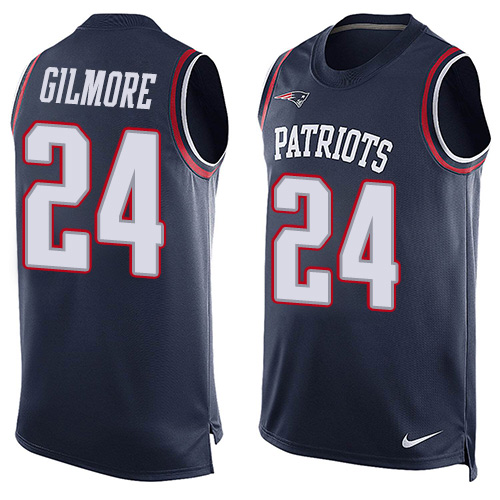 Nike Patriots #24 Stephon Gilmore Navy Blue Team Color Men's Stitched NFL Limited Tank Top Jersey Nike Patriots #24 Stephon Gilmore Navy Blue Team Color Men's Stitched NFL Limited Tank Top Jersey