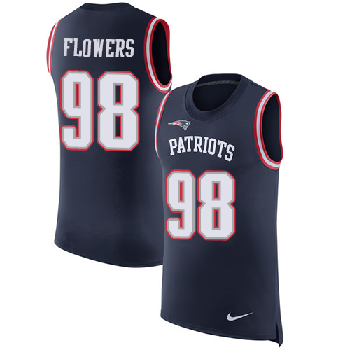 Nike Patriots #98 Trey Flowers Navy Blue Team Color Men's Stitched NFL Limited Rush Tank Top Jersey Nike Patriots #98 Trey Flowers Navy Blue Team Color Men's Stitched NFL Limited Rush Tank Top Jersey
