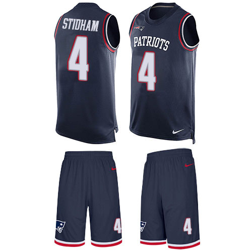 Nike Patriots #4 Jarrett Stidham Navy Blue Team Color Men's Stitched NFL Limited Tank Top Suit Jersey Nike Patriots #4 Jarrett Stidham Navy Blue Team Color Men's Stitched NFL Limited Tank Top Suit Jersey