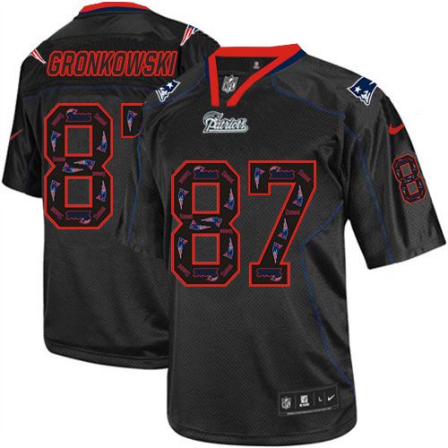 Nike Patriots #87 Rob Gronkowski New Lights Out Black Men's Stitched NFL Elite Jersey Nike Patriots #87 Rob Gronkowski New Lights Out Black Men's Stitched NFL Elite Jersey