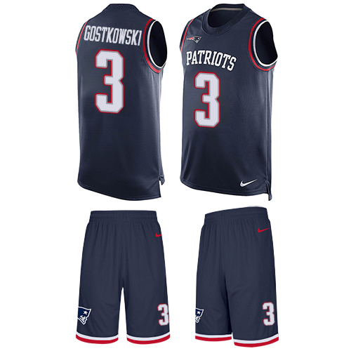 Nike Patriots #3 Stephen Gostkowski Navy Blue Team Color Men's Stitched NFL Limited Tank Top Suit Jersey Nike Patriots #3 Stephen Gostkowski Navy Blue Team Color Men's Stitched NFL Limited Tank Top Suit Jersey