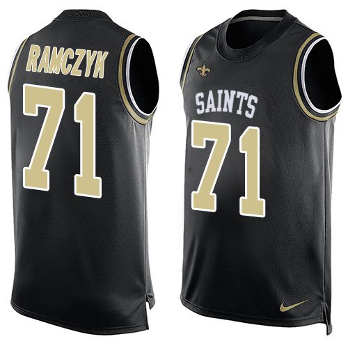 Nike Saints #71 Ryan Ramczyk Black Team Color Men's Stitched NFL Limited Tank Top Jersey Nike Saints #71 Ryan Ramczyk Black Team Color Men's Stitched NFL Limited Tank Top Jersey