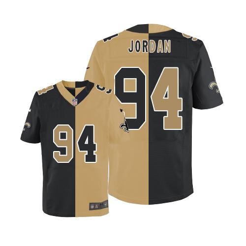 Nike Saints #94 Cameron Jordan Black/Gold Men's Stitched NFL Elite Split Jersey Nike Saints #94 Cameron Jordan Black/Gold Men's Stitched NFL Elite Split Jersey
