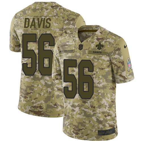 Nike Saints #56 DeMario Davis Camo Men's Stitched NFL Limited 2018 Salute To Service Jersey Nike Saints #56 DeMario Davis Camo Men's Stitched NFL Limited 2018 Salute To Service Jersey