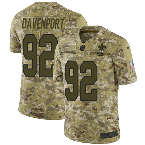 Nike Saints #92 Marcus Davenport Camo Men's Stitched NFL Limited 2018 Salute To Service Jersey Nike Saints #92 Marcus Davenport Camo Men's Stitched NFL Limited 2018 Salute To Service Jersey