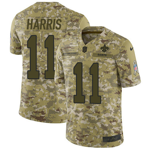 Nike Saints #11 Deonte Harris Camo Men's Stitched NFL Limited 2018 Salute To Service Jersey Nike Saints #11 Deonte Harris Camo Men's Stitched NFL Limited 2018 Salute To Service Jersey