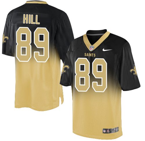 Nike Saints #89 Josh Hill Black/Gold Men's Stitched NFL Elite Fadeaway Fashion Jersey Nike Saints #89 Josh Hill Black/Gold Men's Stitched NFL Elite Fadeaway Fashion Jersey