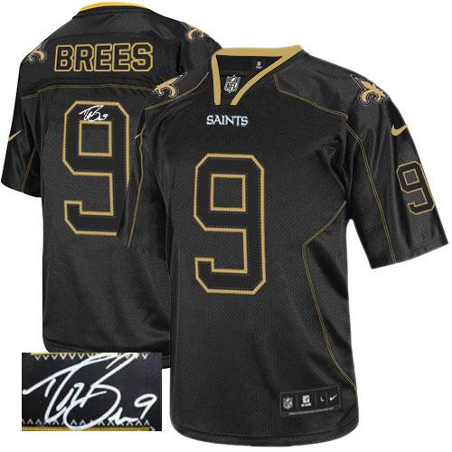 Nike Saints #9 Drew Brees Lights Out Black Men's Stitched NFL Elite Autographed Jersey Nike Saints #9 Drew Brees Lights Out Black Men's Stitched NFL Elite Autographed Jersey