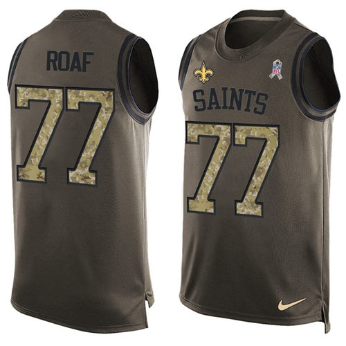 Nike Saints #77 Willie Roaf Green Men's Stitched NFL Limited Salute To Service Tank Top Jersey Nike Saints #77 Willie Roaf Green Men's Stitched NFL Limited Salute To Service Tank Top Jersey