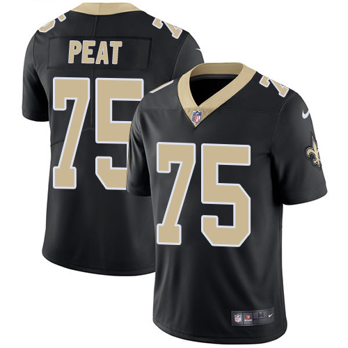 Nike Saints #75 Andrus Peat Black Team Color Men's Stitched NFL Vapor Untouchable Limited Jersey Nike Saints #75 Andrus Peat Black Team Color Men's Stitched NFL Vapor Untouchable Limited Jersey