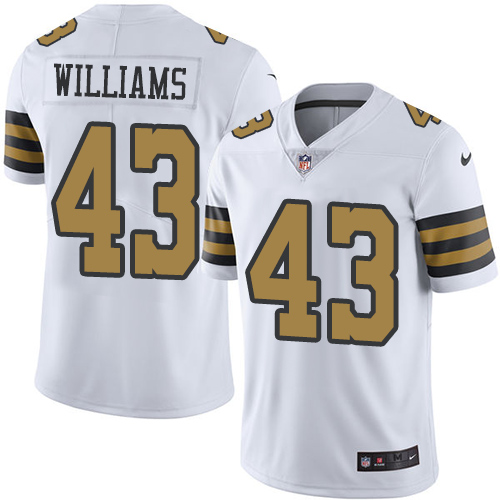 Nike Saints #43 Marcus Williams White Men's Stitched NFL Limited Rush Jersey Nike Saints #43 Marcus Williams White Men's Stitched NFL Limited Rush Jersey