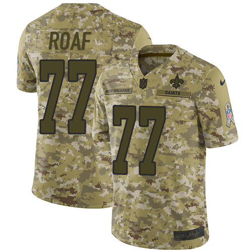 Nike Saints #77 Willie Roaf Camo Men's Stitched NFL Limited 2018 Salute To Service Jersey Nike Saints #77 Willie Roaf Camo Men's Stitched NFL Limited 2018 Salute To Service Jersey