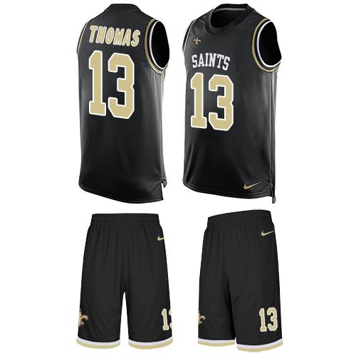 Nike Saints #13 Michael Thomas Black Team Color Men's Stitched NFL Limited Tank Top Suit Jersey Nike Saints #13 Michael Thomas Black Team Color Men's Stitched NFL Limited Tank Top Suit Jersey