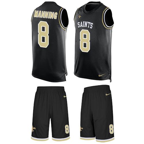 Nike Saints #8 Archie Manning Black Team Color Men's Stitched NFL Limited Tank Top Suit Jersey Nike Saints #8 Archie Manning Black Team Color Men's Stitched NFL Limited Tank Top Suit Jersey