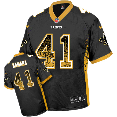 Nike Saints #41 Alvin Kamara Black Team Color Men's Stitched NFL Elite Drift Fashion Jersey Nike Saints #41 Alvin Kamara Black Team Color Men's Stitched NFL Elite Drift Fashion Jersey