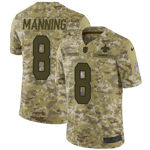 Nike Saints #8 Archie Manning Camo Men's Stitched NFL Limited 2018 Salute To Service Jersey Nike Saints #8 Archie Manning Camo Men's Stitched NFL Limited 2018 Salute To Service Jersey