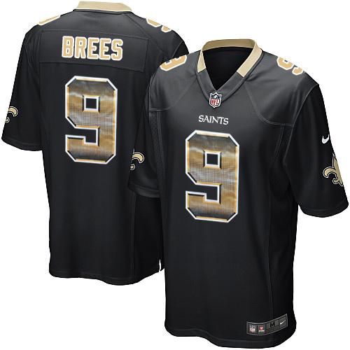 Nike Saints #9 Drew Brees Black Team Color Men's Stitched NFL Limited Strobe Jersey Nike Saints #9 Drew Brees Black Team Color Men's Stitched NFL Limited Strobe Jersey