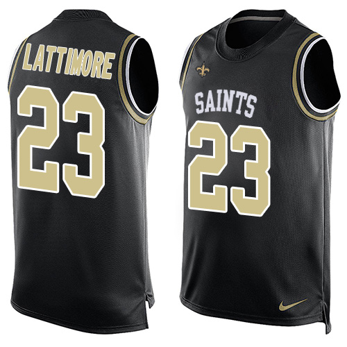 Nike Saints #23 Marshon Lattimore Black Team Color Men's Stitched NFL Limited Tank Top Jersey Nike Saints #23 Marshon Lattimore Black Team Color Men's Stitched NFL Limited Tank Top Jersey