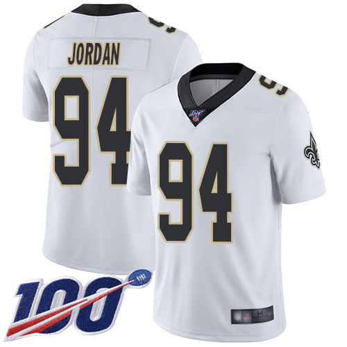 Nike Saints #94 Cameron Jordan White Men's Stitched NFL 100th Season Vapor Limited Jersey Nike Saints #94 Cameron Jordan White Men's Stitched NFL 100th Season Vapor Limited Jersey