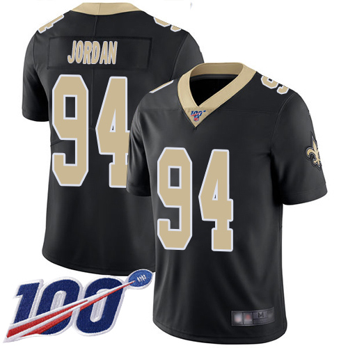 Nike Saints #94 Cameron Jordan Black Team Color Men's Stitched NFL 100th Season Vapor Limited Jersey Nike Saints #94 Cameron Jordan Black Team Color Men's Stitched NFL 100th Season Vapor Limited Jersey
