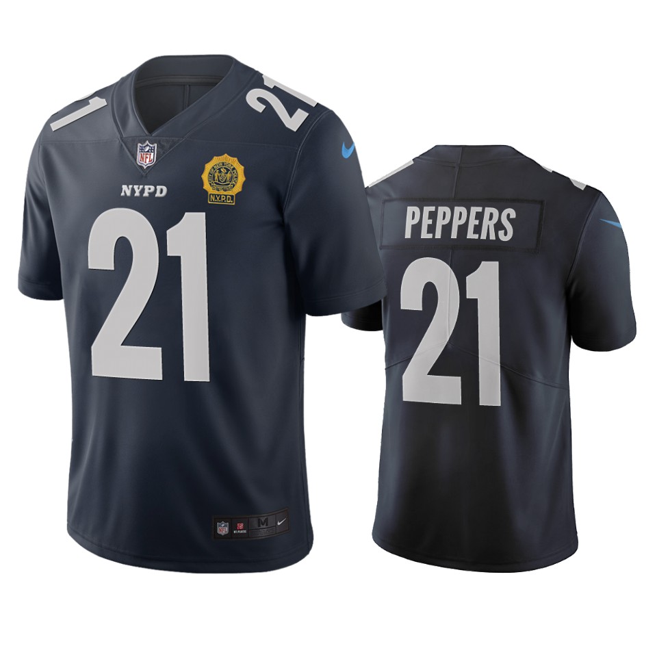 New York Giants #21 Jabrill Peppers Navy Vapor Limited City Edition NFL Jersey New York Giants #21 Jabrill Peppers Navy Vapor Limited City Edition NFL Jersey