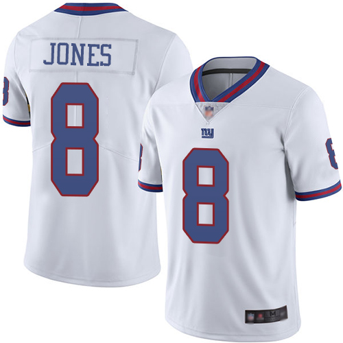 Nike Giants #8 Daniel Jones White Men's Stitched NFL Limited Rush Jersey Nike Giants #8 Daniel Jones White Men's Stitched NFL Limited Rush Jersey